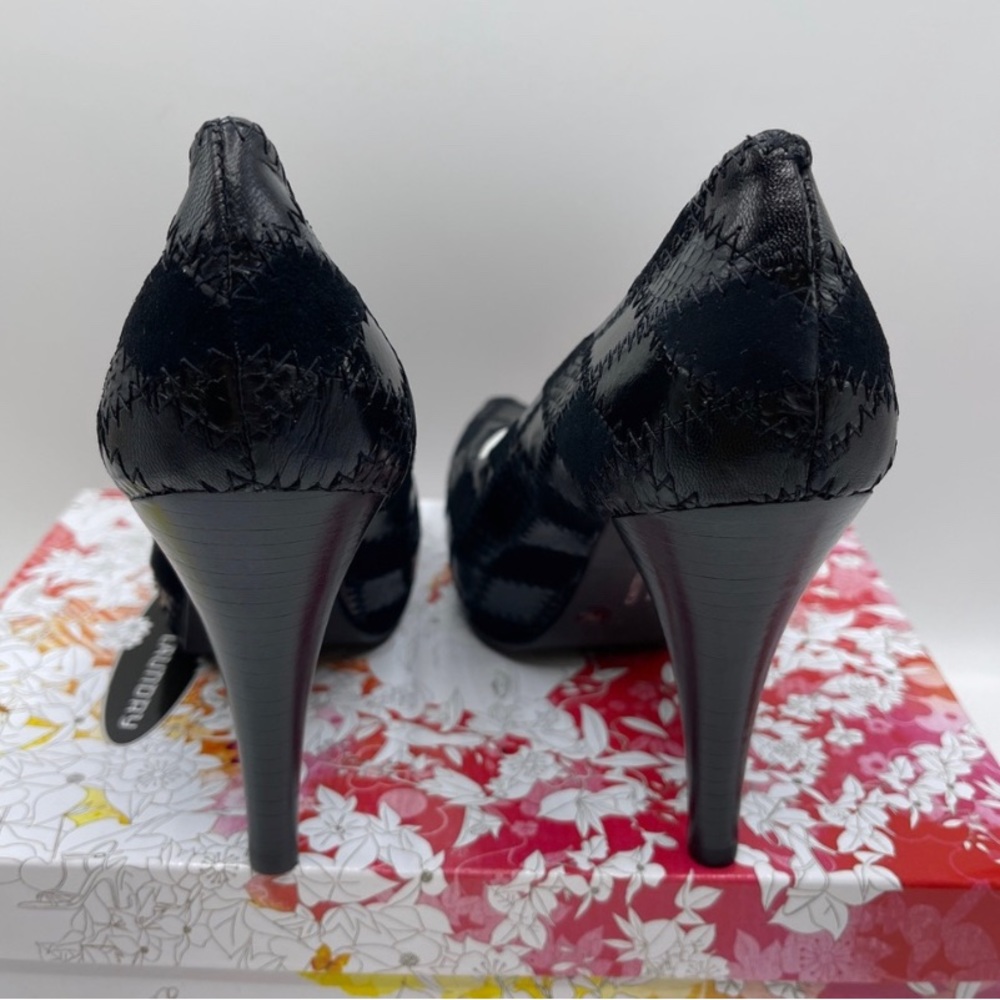 New in box Chinese Laundry Ready Patchwork Heels Black - Picture 8 of 10